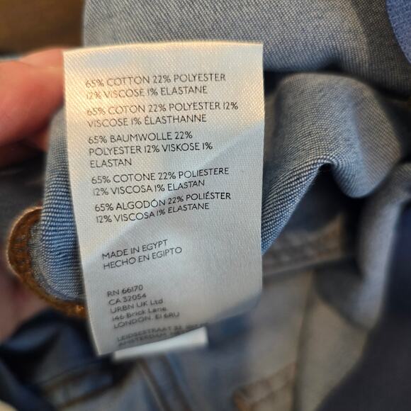 Free People Penny Pull-On Flare Jeans Size 30 Blue Stretch Boho Bell Bottom - Picture 9 of 9